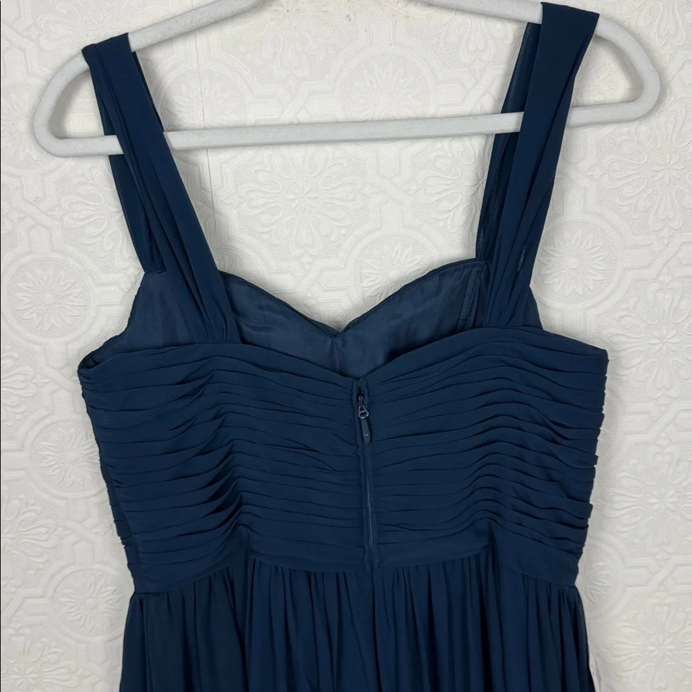 Azazie Zapheira Dark Navy Bridesmaid Dress US 10 A10 Chiffon Maxi Gown - Picture 11 of 13